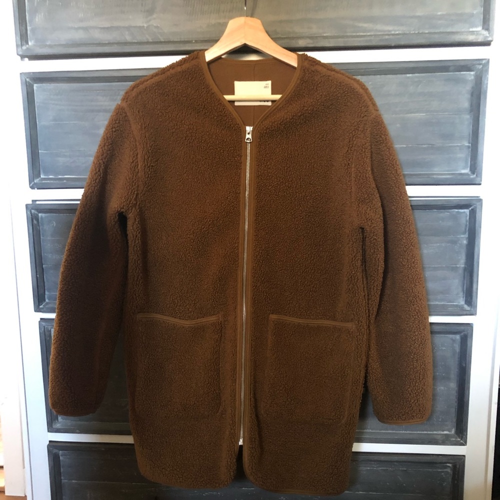 Aritzia Wilfred Free longline sherpa/teddy jacket